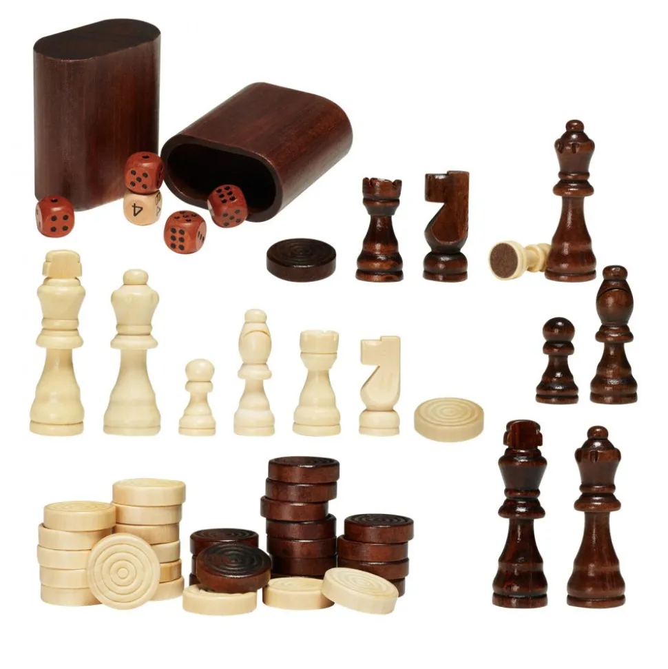 VEVOR 3-IN-1 Chess Checkers Backgammon Table Set, 18 Inch Premium Wooden Chess Table, Deluxe Combo Game Table Furniture Set, Chess Set Board Game Gift for Family Board Games