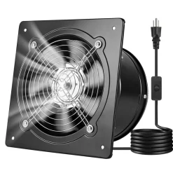 VEVOR 8 Inch Exhaust Fan, 576 CFM High Velocity Wall Mount Vent Fan with On/Off Control, Low Consumption, Portable Ventilation Extractor for Attic,Garage,Basement,Workshop,Kitchen, Chicken Coop,Black