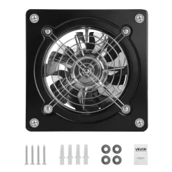 VEVOR 6 Inch Exhaust Fan, 308 CFM High Velocity Wall Mount Vent Fan with On/Off Control, Low Consumption, Portable Ventilation Extractor for Attic,Garage,Basement,Workshop,Kitchen, Chicken Coop,Black
