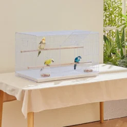 VEVOR 30-inch Flight Bird Cage, Stackable Bird Cage for Small Parrots Canaries Cockatiels Lovebirds Finches Budgies Conures Macaws Pet Travel Birdcage with Handle and Perches