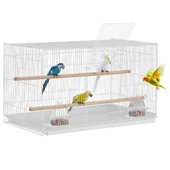 VEVOR 30-inch Flight Bird Cage, Stackable Bird Cage for Small Parrots Canaries Cockatiels Lovebirds Finches Budgies Conures Macaws Pet Travel Birdcage with Handle and Perches