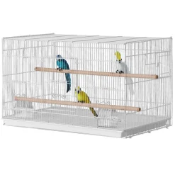 VEVOR 30-inch Flight Bird Cage, Stackable Bird Cage for Small Parrots Canaries Cockatiels Lovebirds Finches Budgies Conures Macaws Pet Travel Birdcage with Handle and Perches