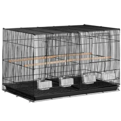 VEVOR 30-inch Flight Bird Cage, Stackable Divided Small Parakeet Cage for Parrots Canaries Cockatiels Lovebirds Finches Budgies Conures Macaws Pet Travel Birdcage with Handle and Perches