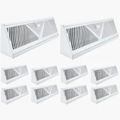 VEVOR 15-Inch Floor Registers, 10-Pack Baseboard Registers, HVAC Heavy-Duty Walkable Iron Floor Vents, Rustproof Anti-Peeling Air Vents Deflector Adjustable with Metal Damper for Home & Office, White