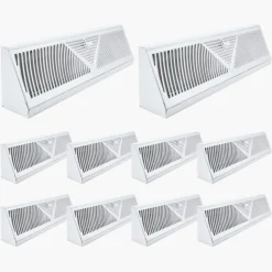VEVOR 18-Inch Floor Registers, 10-Pack Baseboard Registers, HVAC Heavy-Duty Walkable Iron Floor Vents, Rustproof Anti-Peeling Air Vents Deflector Adjustable with Metal Damper for Home & Office, White