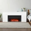 VEVOR 75 inch Freestanding Fireplaces, 1500W 5120BTU Fake Electric Fireplace Stove Heater with Mantel, Overheating Protection, Adjustable Flames,Timer, Remote, for Living Room,Bedroom,White