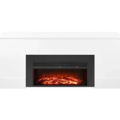 VEVOR 75 inch Freestanding Fireplaces, 1500W 5120BTU Fake Electric Fireplace Stove Heater with Mantel, Overheating Protection, Adjustable Flames,Timer, Remote, for Living Room,Bedroom,White