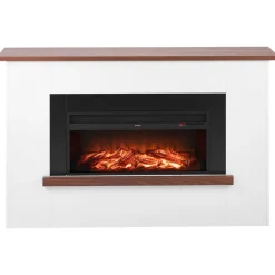 VEVOR 65.5 inch Freestanding Fireplaces, 1500W 5120BTU Fake Electric Fireplace Stove Heater with Mantel, Overheating Protection, Adjustable Flames,Timer, Remote, for Living Room,Bedroom