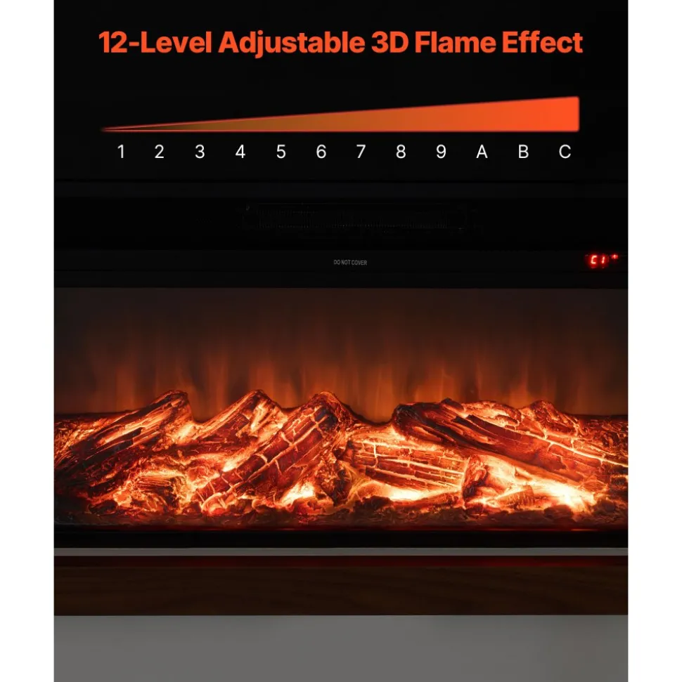 VEVOR 65.5 inch Freestanding Fireplaces, 1500W 5120BTU Fake Electric Fireplace Stove Heater with Mantel, Overheating Protection, Adjustable Flames,Timer, Remote, for Living Room,Bedroom