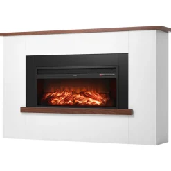 VEVOR 65.5 inch Freestanding Fireplaces, 1500W 5120BTU Fake Electric Fireplace Stove Heater with Mantel, Overheating Protection, Adjustable Flames,Timer, Remote, for Living Room,Bedroom