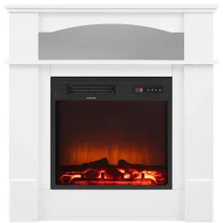 VEVOR 22.8inch Freestanding Fireplaces, 1500W 5120BTU Portable Electric Fireplace Stove Heater, with Overheating Protection,Realistic Flames,for Living Room,Bedroom,Study,Dining Room Warmth,Black