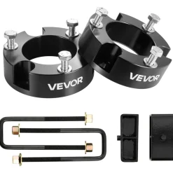 VEVOR 3 Inch Front and 2 Inch Rear Leveling Lift Kit for 2005-2021, 2022, 2023 Toyota Tacoma 2WD/4WD, Chassis Level Kit with 2 Front Strut Spacers, 2 Rear Lift Blocks, 4 U-Bolts, Suspension Level Kit