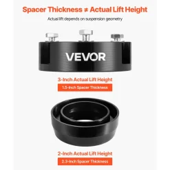 VEVOR 3 Inch Front and 2 Inch Rear Leveling Lift Kit for 2003-2022 Toyota 4Runner 2WD/4WD, 2007-2015 Toyota FJ Cruiser 2WD/4WD, Chassis Level Kit with 2 Bottom Strut Spacers and 2 Coil Spring Spacers