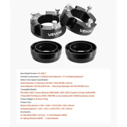VEVOR 3 Inch Front and 2 Inch Rear Leveling Lift Kit for 2003-2022 Toyota 4Runner 2WD/4WD, 2007-2015 Toyota FJ Cruiser 2WD/4WD, Chassis Level Kit with 2 Bottom Strut Spacers and 2 Coil Spring Spacers