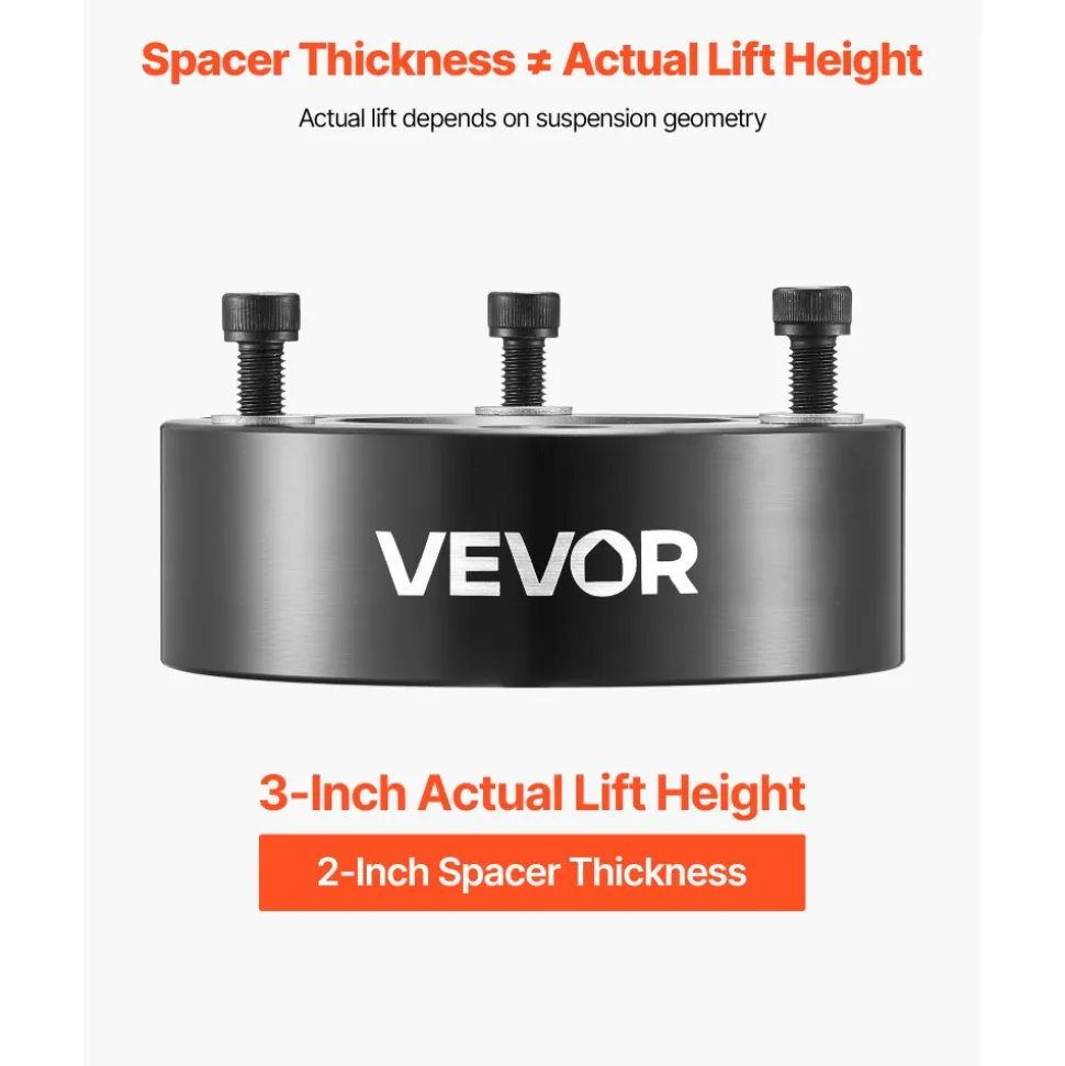 VEVOR 3 Inch Front Leveling Lift Kit for 2004-2025 Ford F150 2WD/4WD, 2003-2018 Expedition, 2005-2008 Lincoln Mark LT, Chassis Level Kit with 2PCS Heavy Duty Forged Aluminum Suspension Strut Spacers