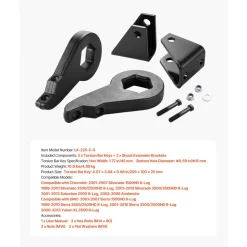 VEVOR 3 Inch Front Leveling Lift Kit for 2001-2010 Chevy Silverado/GMC Sierra 2500HD/3500HD 8-Lug, 01-07 Silverado/Sierra 1500HD, Torsion Bar Keys Suspension Level Kit with 2 Shock Extension Brackets