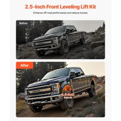 VEVOR 2.5 Inch Front Leveling Lift Kit for 2011-2023 Ford F250 F350 F450 Super Duty 4WD Models, Chassis Level Kit with Track Bar Relocation Bracket, Coil Spring Spacers, Isolators, Shock Extenders