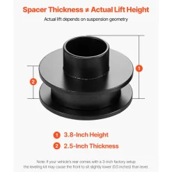 VEVOR 2.5 Inch Front Leveling Lift Kit for 2011-2023 Ford F250 F350 F450 Super Duty 4WD Models, Chassis Level Kit with Track Bar Relocation Bracket, Coil Spring Spacers, Isolators, Shock Extenders