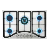 VEVOR 30-inch Gas Cooktop, 5 Burners Built-in Gas Stove Top, Max 12250BTU NG/LPG Convertible Stainless Steel Natural Gas Hob, with Thermocouple Protection for Camping, RV, Apartment