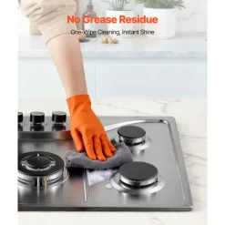 VEVOR 30-inch Gas Cooktop, 5 Burners Built-in Gas Stove Top, Max 12250BTU NG/LPG Convertible Stainless Steel Natural Gas Hob, with Thermocouple Protection for Camping, RV, Apartment