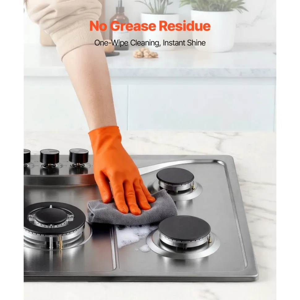 VEVOR 30-inch Gas Cooktop, 5 Burners Built-in Gas Stove Top, Max 12250BTU NG/LPG Convertible Stainless Steel Natural Gas Hob, with Thermocouple Protection for Camping, RV, Apartment