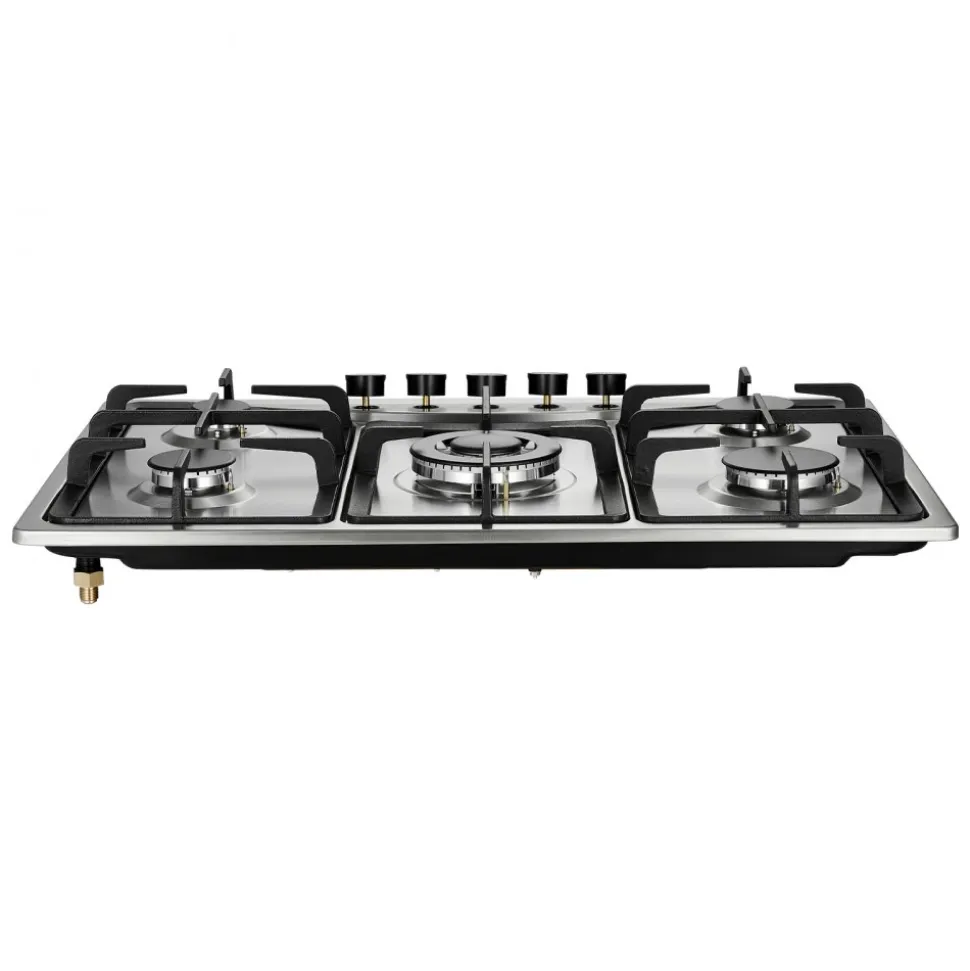 VEVOR 30-inch Gas Cooktop, 5 Burners Built-in Gas Stove Top, Max 12250BTU NG/LPG Convertible Stainless Steel Natural Gas Hob, with Thermocouple Protection for Camping, RV, Apartment