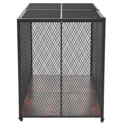 VEVOR 64 Inch Heavy Duty Dog Crate, Max Load Capacity 300 lbs, Indestructible Escape-Proof Dog Kennel Indoor for High Anxiety Large Breeds, Steel Metal Pet Cage with Double Doors & Lockable Wheels