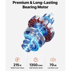 VEVOR 30-Inch High Velocity Pedestal Fan, 9100 CFM Industrial Standing Floor Fan with 85° Oscillating, 3-Speed Adjustable Height, IP44 Waterproof, Carbon Steel for Commercial, Garage, Workshop, Black