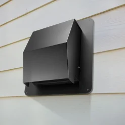 VEVOR 6 inch Hooded Wall Vent Cover, Square AC Vent Gable Cover, Premium SPCC Steel & with Built-in a Protection Screen, for Roofs,Walls,Outside Duct Exhaust Outlets (1 Pack, Black)