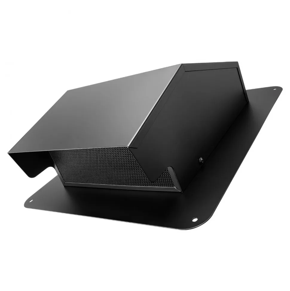 VEVOR 6 inch Hooded Wall Vent Cover, Square AC Vent Gable Cover, Premium SPCC Steel & with Built-in a Protection Screen, for Roofs,Walls,Outside Duct Exhaust Outlets (1 Pack, Black)