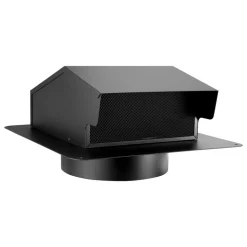 VEVOR 6 inch Hooded Wall Vent Cover, Square AC Vent Gable Cover, Premium SPCC Steel & with Built-in a Protection Screen, for Roofs,Walls,Outside Duct Exhaust Outlets (1 Pack, Black)