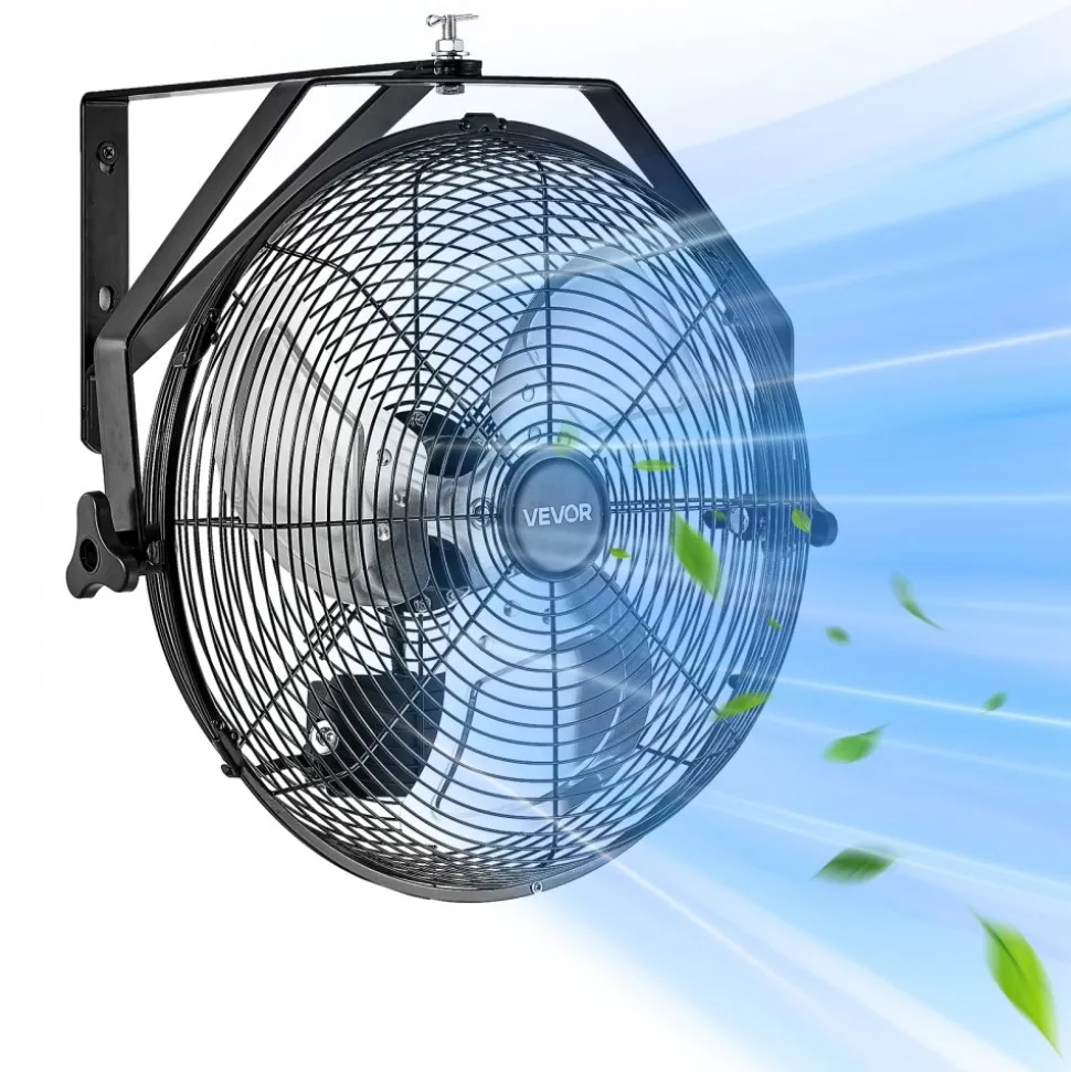 VEVOR 18 Inch Industrial Wall Mount Fan, High Velocity 4000 CFM Indoor Fan with 3 Speeds, Powerful Motor Garage Wall Fan with Aluminum Blades for Workshop, Warehouse, Greenhouse, Commercial