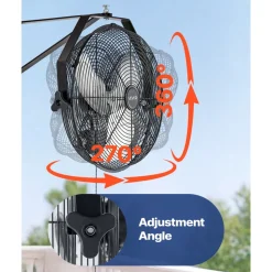 VEVOR 18 Inch Industrial Wall Mount Fan, High Velocity 4000 CFM Indoor Fan with 3 Speeds, Powerful Motor Garage Wall Fan with Aluminum Blades for Workshop, Warehouse, Greenhouse, Commercial