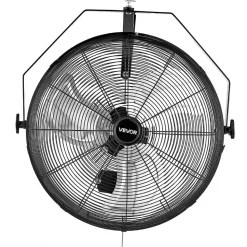 VEVOR 20 Inch Industrial Wall Mount Fan, High Velocity 4650 CFM Indoor Fan with 3 Speeds,  Powerful Motor Garage Wall Fan with Aluminum Blades for Workshop, Warehouse, Greenhouse, Commercial