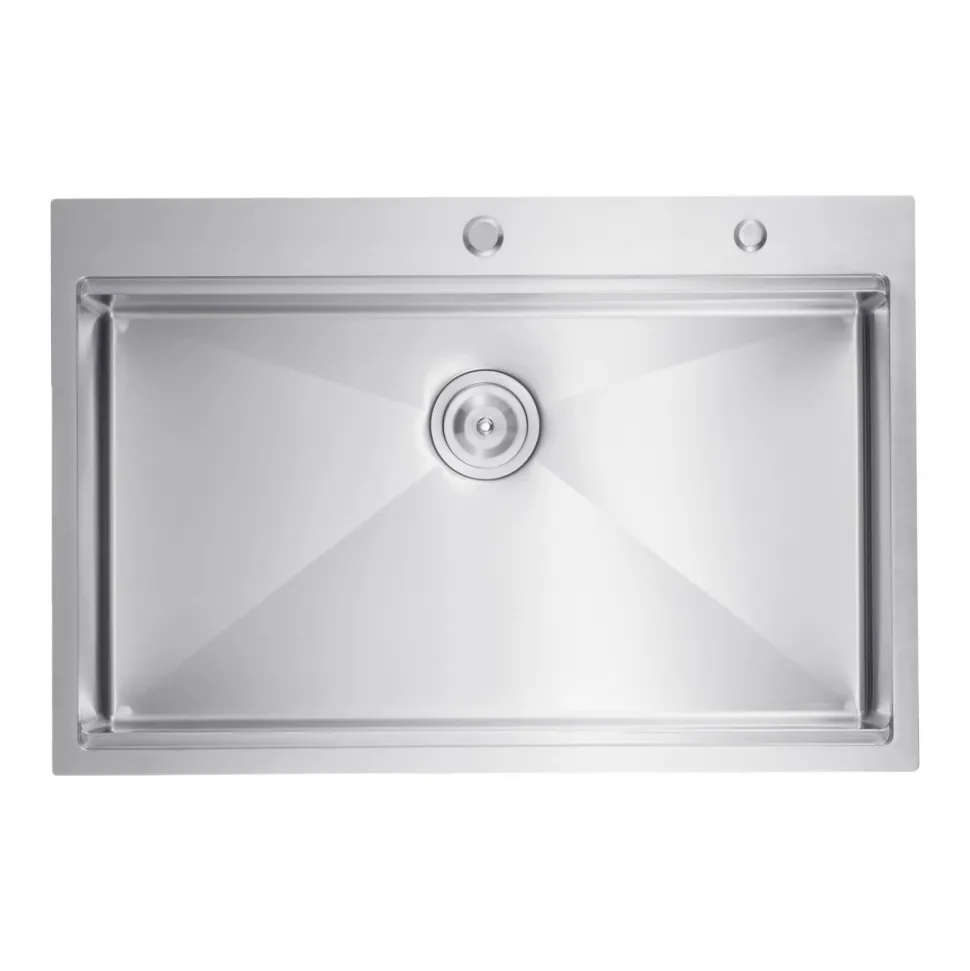 VEVOR 33 inch Kitchen Sink Workstation, 304 Stainless Steel Top Mount Sinks, Drop-In Single Bowl Farmhouse Basin with Ledge & Multiple Accessories, Household Dishwasher Sink for RV, Prep Kitchen, Bar