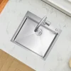 VEVOR 25 inch Kitchen Sink Workstation, 304 Stainless Steel Top Mount Sinks, Drop-In Single Bowl Farmhouse Basin with Accessories, Household Dishwasher Sinks for RV, Prep Kitchen, Laundry Room, Bar