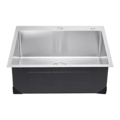 VEVOR 25 inch Kitchen Sink Workstation, 304 Stainless Steel Top Mount Sinks, Drop-In Single Bowl Farmhouse Basin with Accessories, Household Dishwasher Sinks for RV, Prep Kitchen, Laundry Room, Bar