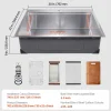 VEVOR 30 inch Kitchen Sink Workstation, 304 Stainless Steel Undermount Sink, Drop-In Single Bowl Farmhouse Basin with Ledge & Multiple Accessories, Household Dishwasher Sinks for RV, Prep Kitchen, Bar