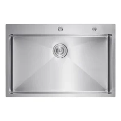 VEVOR 33 inch Kitchen Sink Workstation, 304 Stainless Steel Top Mount Sinks, Drop-In Single Bowl Farmhouse Basin with Accessories, Household Dishwasher Sinks for RV, Prep Kitchen, Laundry Room, Bar