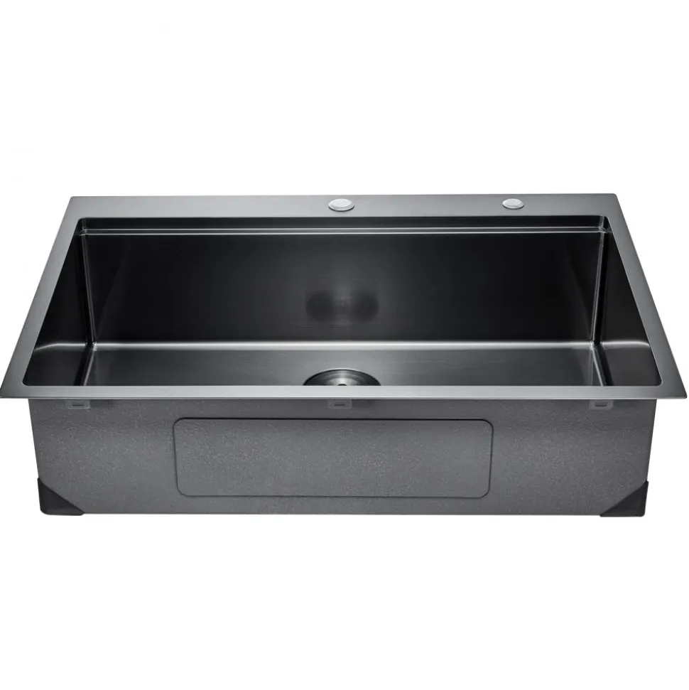 VEVOR 33 inch Kitchen Sink Workstation, 304 Stainless Steel Undermount Sink, Drop-In Double Bowl Farmhouse Basin with Ledge & Multiple Accessories, Household Dishwasher Sinks for RV, Prep Kitchen, Bar