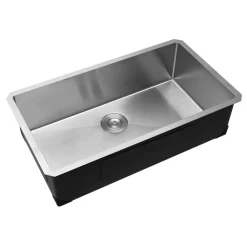 VEVOR 32-inch Kitchen Undermount Single Bowl Sinks, Stainless Steel Drop-In Farmhouse Basin with Accessories, Household Dishwasher Sinks for RV, Prep Kitchen, Laundry Room, Bar