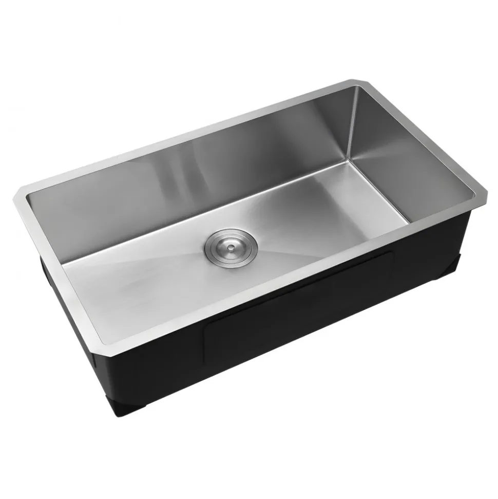 VEVOR 32-inch Kitchen Undermount Single Bowl Sinks, Stainless Steel Drop-In Farmhouse Basin with Accessories, Household Dishwasher Sinks for RV, Prep Kitchen, Laundry Room, Bar