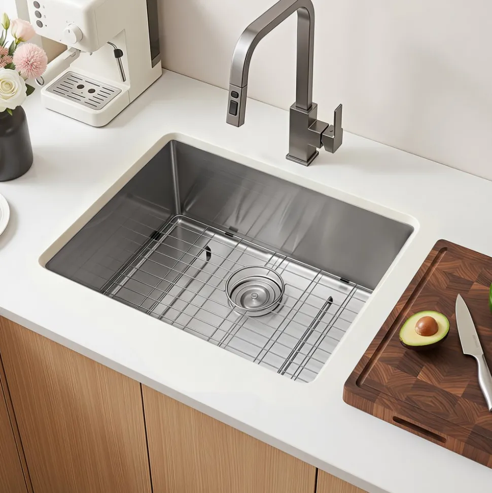 VEVOR 30-inch Kitchen Undermount Single Bowl Sinks, Stainless Steel Drop-In Farmhouse Basin with Accessories, Household Dishwasher Sinks for RV, Prep Kitchen, Laundry Room, Bar