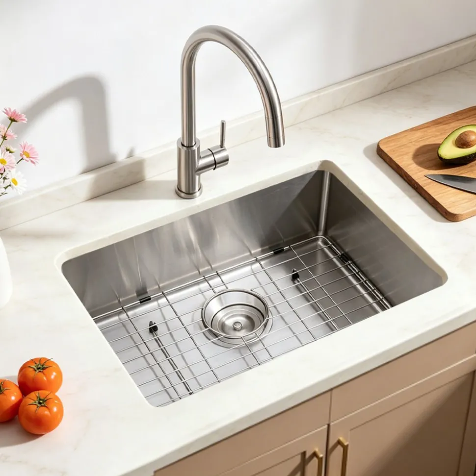 VEVOR 30-inch Kitchen Undermount Single Bowl Sinks, Stainless Steel Drop-In Farmhouse Basin with Accessories, Household Dishwasher Sinks for RV, Prep Kitchen, Laundry Room, Bar