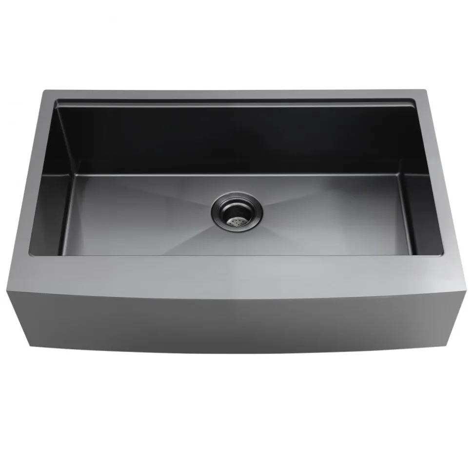VEVOR 33-inch Kitchen Undermount Single Bowl Sinks, Stainless Steel Drop-In Farmhouse Basin with Ledge & Accessories, Household Dishwasher Sinks for RV, Prep Kitchen, Laundry Room, Bar