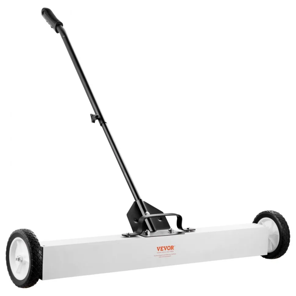 VEVOR 36-Inch Magnetic Sweeper with Wheels, 55 lbs Capacity, with Telescoping Magnetic Pickup Tool, Adjustable Handle, Magnetic Pickup Sweeper to Pick Up Nails and Screws, for Workshop, Garage, Yard