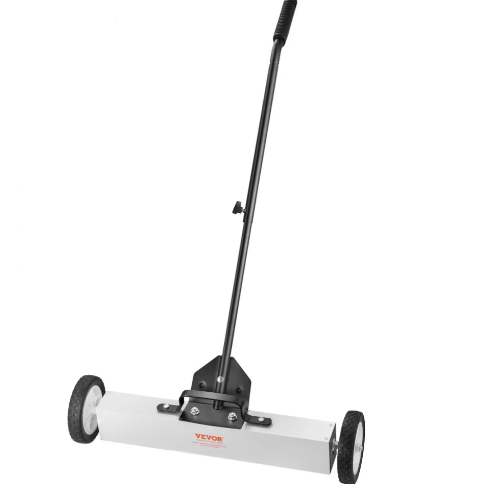 VEVOR 24-Inch Magnetic Sweeper with Wheels, 50 lbs Capacity, with Telescoping Magnetic Pickup Tool, Adjustable Handle, Magnetic Pickup Sweeper to Pick Up Nails and Screws, for Workshop, Garage, Yard