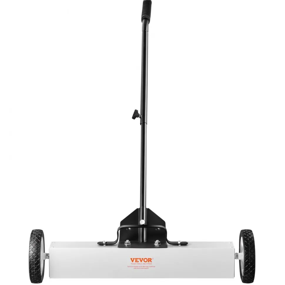 VEVOR 24-Inch Magnetic Sweeper with Wheels, 50 lbs Capacity, with Telescoping Magnetic Pickup Tool, Adjustable Handle, Magnetic Pickup Sweeper to Pick Up Nails and Screws, for Workshop, Garage, Yard