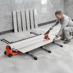 VEVOR 63-Inch Manual Tile Cutter, Upgraded Rail and Sliding Head, Precision Alignment Guide, Tungsten Carbide Cutting Wheel, Support Legs with Swivel Wheels, for DIY Pros, Ceramic, Floor, Wall Tiles