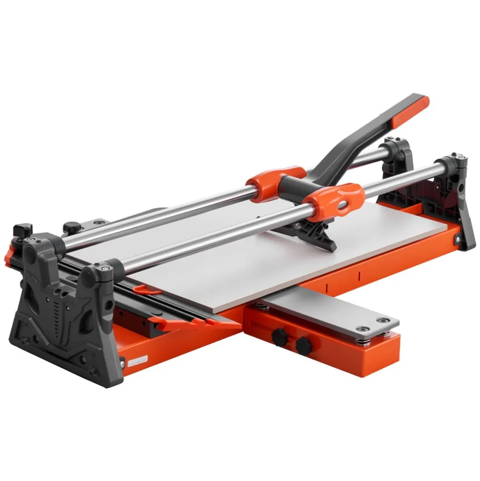 VEVOR 24-Inch Manual Tile Cutter, Upgraded Sliding Head Cutting Tool with Spring-Loaded Base, Angle Fence, Tungsten Carbide Cutting Wheel, Alignment Guide, for DIY Pros, Ceramic, Floor, Wall Tiles
